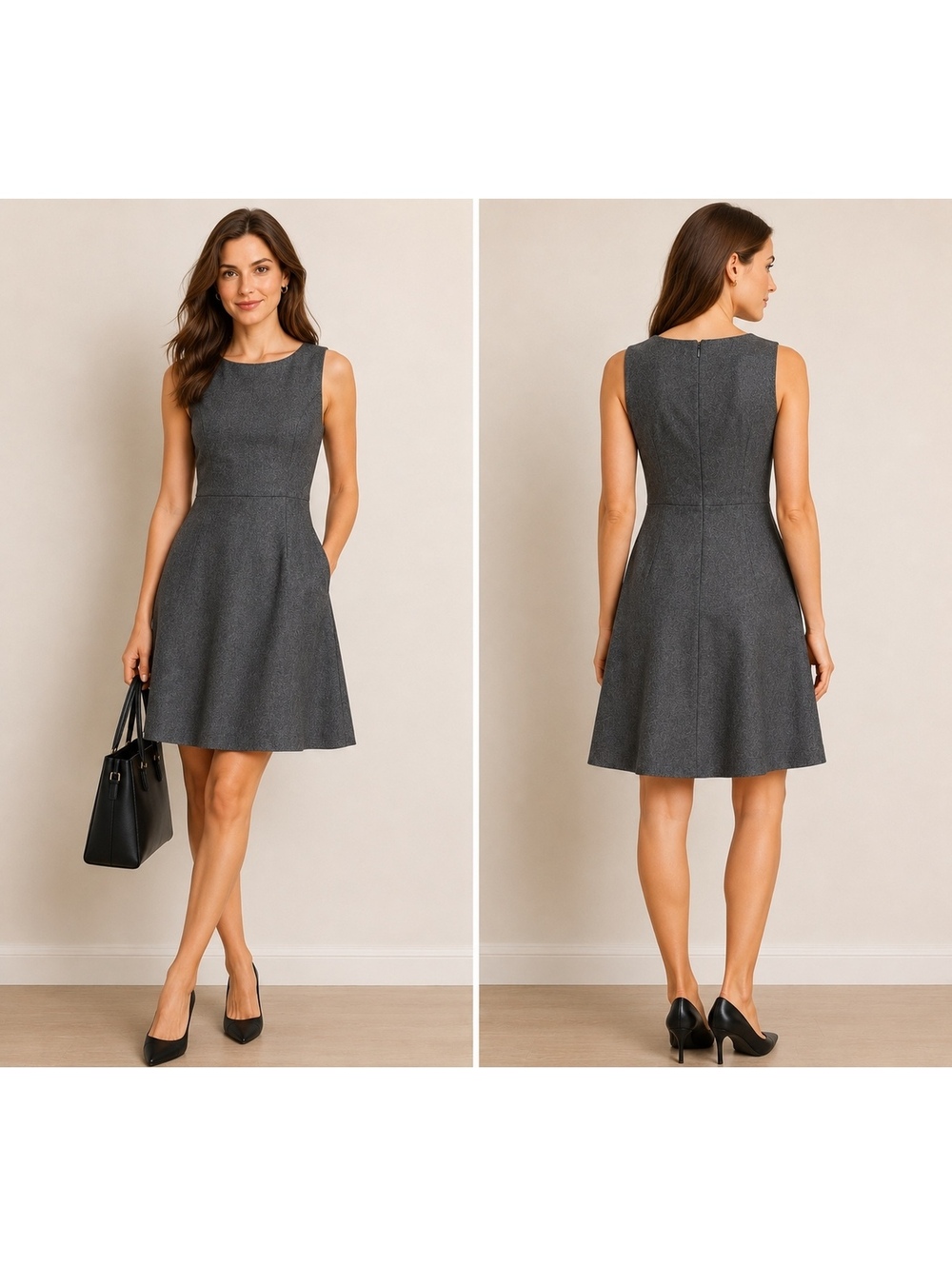 J.Crew $268 100% Wool Woman’s 4 Fit & Flare Dress Size 4 Sleeveless Flattering
